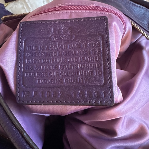 Coach Madison Gathered Leather Large Shoulder Bah Purple 15931 MSRP $1200 - Picture 6 of 8